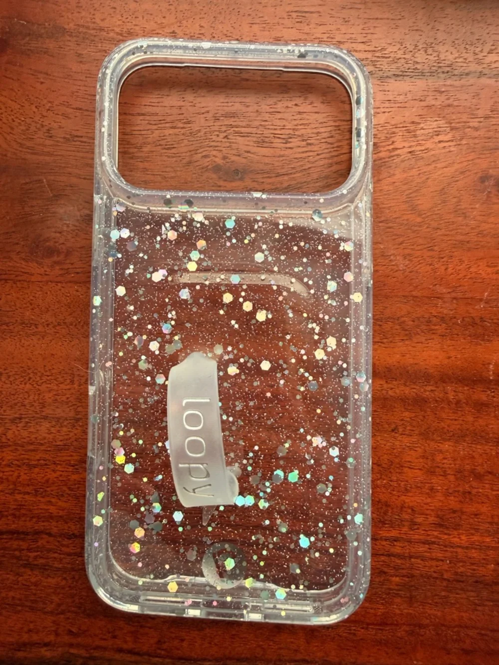 Loopy Case Clear Holographic Glitter Phone Case with Loopy Grip - Iridescent - Picture 2 of 4